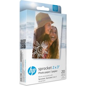 HP Sprocket Papel fotográfico adhesivo premium de ZINK de 5 x 7.6 cm (20 hojas) Compatible con las impresoras fotográficas HP