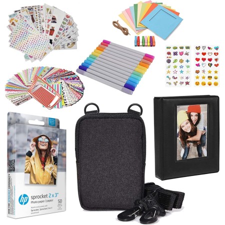 HP Sprocket Papel fotográfico adhesivo premium de ZINK de 5 x 7.6 cm (20 hojas) Compatible con las impresoras fotográficas HP