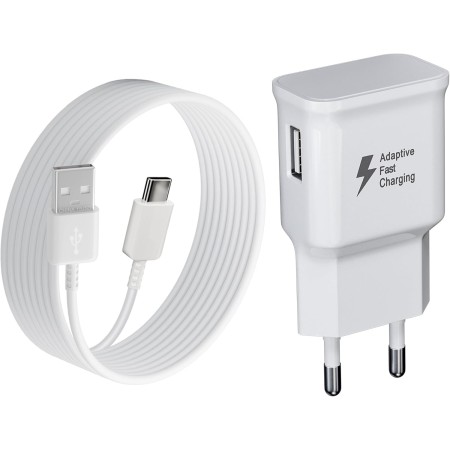 Cargador Tipo C para Samsung Carga Rapida, Enchufe USB con Cable USB C 2m Compatible con Samsung Galaxy S21 S20 S10 S9 S8 A05S
