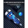 Mohard Transmisor FM Bluetooth Coche 5.3, Metal PD 30W & QC3.0 18W Cargador Coche Rápido, Manos Libres Receptor Música Bluetooth