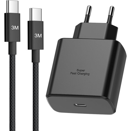 45W Cargador USB C Carga Rapida para Samsung Galaxy S25/S25+/S25 Ultra/S24/S24 Ultra/S23/S23 Ultra/S22/S21/A55/A54/A16/A15/A14,