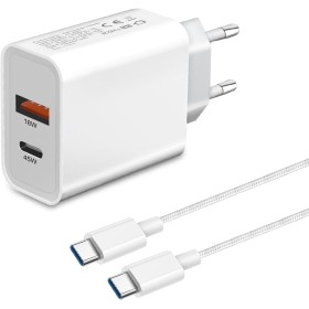 45W Cargador USB C para Samsung S25 Ultra/S24 FE/S25 Plus/A56 5G/S23 Ultra/s24 FE/S22 S21 S20/Z Fold 5 6/A26 A36 A55 A25
