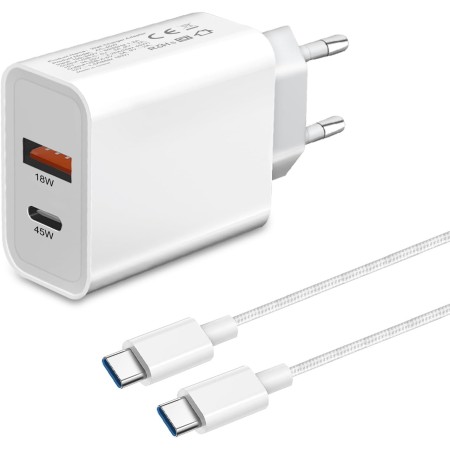 45W Cargador USB C para Samsung S25 Ultra/S24 FE/S25 Plus/A56 5G/S23 Ultra/s24 FE/S22 S21 S20/Z Fold 5 6/A26 A36 A55 A25