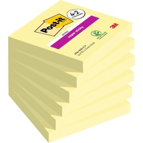 Post-it Super Sticky Notas, Canary Yellow, 76 mm x 76 mm, 90 hojas/bloc, 4 blocs/paquete + 2 GRATIS - Notas Extra Adhesivas para