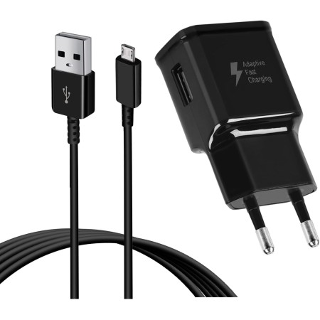 Cargador de Carga Rapida USB con 1,5M Cable Micro USB para Samsung Galaxy S7/S6/Edge/S5/S4/S3/J7/J5/J3/Note 5, Tab S2, Sony,