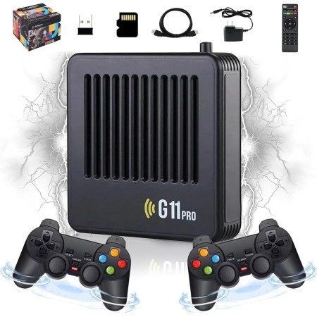 G11 Pro Consolas de Videojuegos Retro, 60000+ Juegos,50 Emuladores,4K HDMI Consola de Juegos con Controlador inalámbrico,