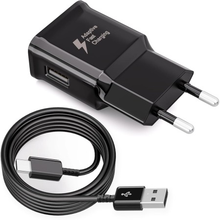 Cargador Tipo C Carga Rapida, con Cable USB C 2M, Enchufe para Samsung Galaxy A54 A53 A34 A33 A20e A14 A13 5g M54 M53 M34 M33