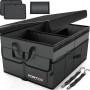 FORTEM Organizador de Maletero Coche y SUV - Caja Plegable con 3 Compartimentos Extra Grande con Bolsa Nevera - Base
