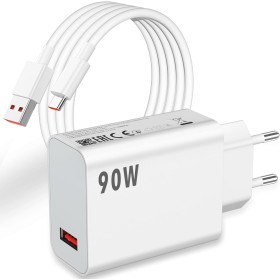 90W Cargador y Cable USB C para Xiaomi Poco X7 Pro F7 F6 5G HyperCharge Carga Turbo Adaptador 1 Metro Cable 6A Rapida Carga