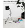 Cargador USB Multiple, 33W QC3.0 4 Puertos Enchufe USB Carga Rapida 33W Cargador Movil para iPhone 14/13/12/11 Pro