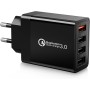 Cargador USB Multiple, 33W QC3.0 4 Puertos Enchufe USB Carga Rapida 33W Cargador Movil para iPhone 14/13/12/11 Pro