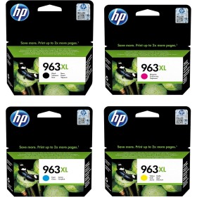 HP 963XL 3YP35AE, Negro, Cian, Magenta y Amarillo, Cartuchos de Tinta de Alta Capacidad Originales, Pack de 4, compatible con