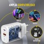 3-Stars | Cargador de 30W con 2 Puertos (Tipo C y Tipo A), Incluye Cable USB C, Carga Rápida QC 3.0, Compatible con Samsung,