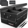 FORTEM Organizador de Maletero Coche y SUV - Caja Plegable con 3 Compartimentos Extra Grande con Bolsa Nevera - Base