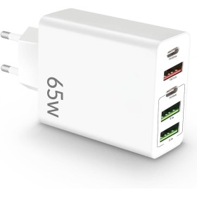 65W Cargador USB C,5 Puertos USB C Carga Rápida, 5 en 1 Bloque de Carga Dual PD+QC,Carga Rapida Multiple para iPhone
