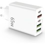 65W Cargador USB C,5 Puertos USB C Carga Rápida, 5 en 1 Bloque de Carga Dual PD+QC,Carga Rapida Multiple para iPhone
