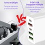 65W Cargador USB C,5 Puertos USB C Carga Rápida, 5 en 1 Bloque de Carga Dual PD+QC,Carga Rapida Multiple para iPhone