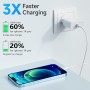 Cargador para iPhone Carga Rapida 20W Cargador para iPhone 14 13, PD3.0 USB C Enchufe con 2M Cable Light-Ning para iPhone 14