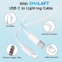 Cargador para iPhone Carga Rapida 20W Cargador para iPhone 14 13, PD3.0 USB C Enchufe con 2M Cable Light-Ning para iPhone 14