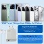 67W Cargador Rápido con Cable USB C de 2M, 67W Xiaomi Turbo Carga Adaptador de Cargador para Xiaomi Redmi Note 13 12 11 10 Mi 11