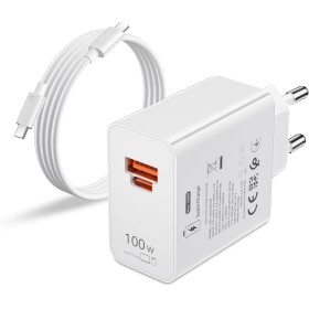 100W Supercharge Cargador con 6A USB C Cable 2M para Honor 200 Pro 200 Lite Magic7 5 6, Carga Rápida Supercarga Adaptador