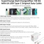100W Supercharge Cargador con 6A USB C Cable 2M para Honor 200 Pro 200 Lite Magic7 5 6, Carga Rápida Supercarga Adaptador