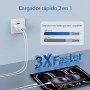 30W 2-Puerto Rapida Cargador para iPhone 16/16e/16 Pro MAX Plus, iPhone 15/15Pro MAX, iPad Pro Air, iPad 10/11 Generación,