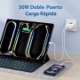 30W 2-Puerto Rapida Cargador para iPhone 16/16e/16 Pro MAX Plus, iPhone 15/15Pro MAX, iPad Pro Air, iPad 10/11 Generación,
