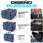 FORTEM Organizador de Maletero Coche y SUV - Caja Plegable con 3 Compartimentos Extra Grande con Bolsa Nevera - Base