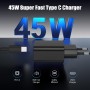 Cargador USB C Carga Rapida para Samsung Galaxy S24/S25/S23 Ultra,Cargador Samsung 45W con Cable USB C de 2M+2M+1M,Carga Rapido