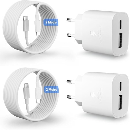 25W Cargador Carga Rapida para Samsung Galaxy A56 A55 A54 A53 A36 A35 A34 A26 A25 A16 A15 A14 A13 A06 A05s S25 S24 S23 S22 S21