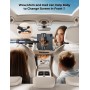 TRYONE Soporte Tablet Coche Reposacabezas [46CM Brazo Largo] [3 en 1 Extensible ] Porta Accesorios Carro, Sujeta Camper para