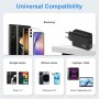 45W 2-Port USB C Rápido Cargador para Samsung Galaxy S25 Ultra S24 S23 S22 S21 FE 5G, S10 S9 S8, Note 20 10 9 8, A55 A53 A52 A35