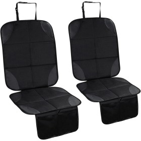Fervalyna 2 Piezas Protector Asiento Coche Silla Bebe, Universal Funda Coche Asiento Compatible Isofix con Organizador