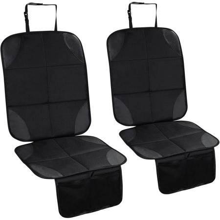 Fervalyna 2 Piezas Protector Asiento Coche Silla Bebe, Universal Funda Coche Asiento Compatible Isofix con Organizador