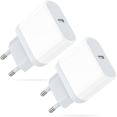 Cargador USB C, 2-Pack Enchufe Rapida Para iPhone 16/16 Pro/16 Pro Max/16 Plus/15/14/13/12/11/8/XS/XR/SE, Airpods, Lynban 20W