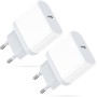 Cargador USB C, 2-Pack Enchufe Rapida Para iPhone 16/16 Pro/16 Pro Max/16 Plus/15/14/13/12/11/8/XS/XR/SE, Airpods, Lynban 20W