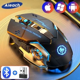 AIEACH-ratón inalámbrico recargable con Bluetooth para videojuegos, Mo
