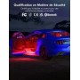 Govee Luces LED Coche, 4 * 22CM RGB Tiras LED Soporta Bluetooth App y Caja de Control, 16 Millones de Colores de DIY con Modo de