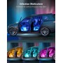 Govee Luces LED Coche, 4 * 22CM RGB Tiras LED Soporta Bluetooth App y Caja de Control, 16 Millones de Colores de DIY con Modo de