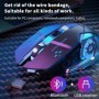 AIEACH-ratón inalámbrico recargable con Bluetooth para videojuegos, Mo