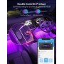 Govee Luces LED Coche, 4 * 22CM RGB Tiras LED Soporta Bluetooth App y Caja de Control, 16 Millones de Colores de DIY con Modo de