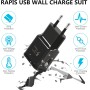 Cargador para Samsung Cargador Rápido Adaptador de Corriente USB con Cable Micro USB 1.5M Compatible con Samsung Galaxy S7 S7