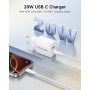 RAVIAD Cargador USB C Carga Rapida 20W, 2Pcs USB C Enchufe Rapido 2-Puerto y Cable Tipo C Carga Rapida 2M, Carga Rapida Tipo C