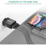JOOMFEEN Quick Charge 3.0 Cargador USB de Pared con Cable USB Tipo C,30W QC 3.0 Cargador Móvil 4 Puertos Cargador de Red USB