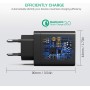 JOOMFEEN Quick Charge 3.0 Cargador USB de Pared con Cable USB Tipo C,30W QC 3.0 Cargador Móvil 4 Puertos Cargador de Red USB