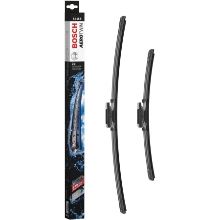 Bosch Aerotwin A116S - Limpiaparabrisas, Negro (2 unidades, 600 mm y 400 mm)