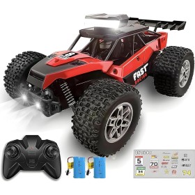 KINSAM Coche Teledirigido RC con Luz, 1/18 con 2 Baterías 60Min Play,20km/H Acelerador Proporcional Completo, para Niños 6-16