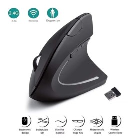 Ratón vertical ergonómico 2,4 GHz inalámbrico ratón óptico 3 DPI ajust