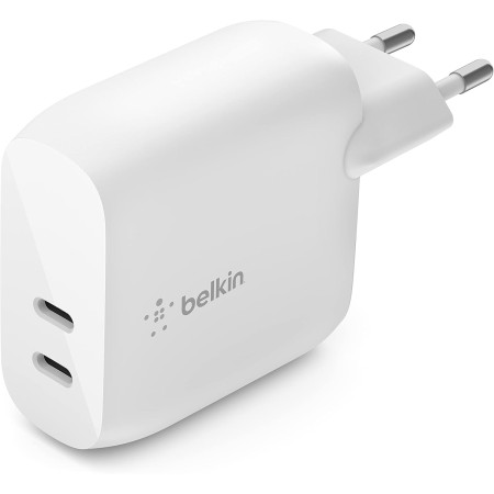 Belkin Cargador de Pared USB Type C PD de 40 W (dos Puertos USB-C de 20 W cada uno para Carga Rápida PD para iPhone 16 o 15,